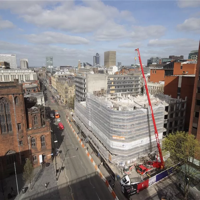 Demolition works at 125 Deansgate, one of our time-lapse construction projects in Manchester.