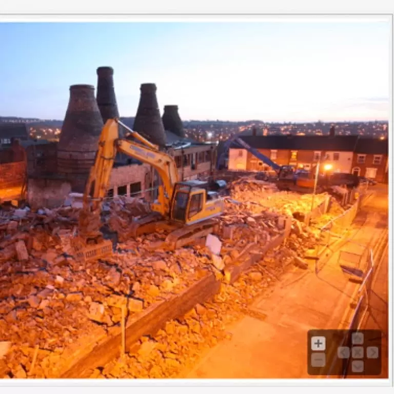 iRis screenshot of Normacot demolition works at night
