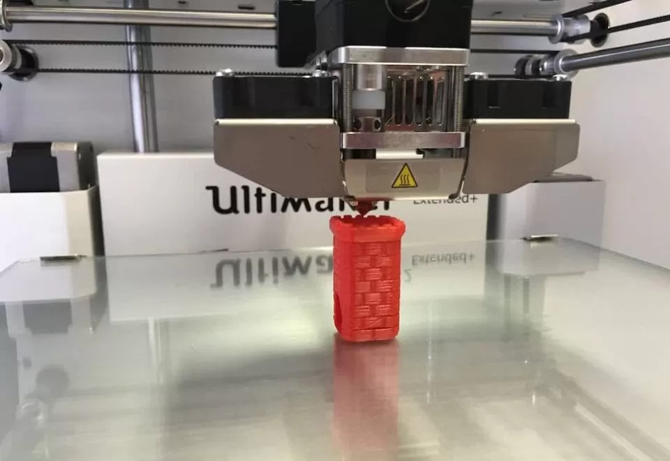An Ultimaker 3D printer in process.