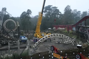 Time-lapsing the demolition of the Corkscrew at Alton Towers.