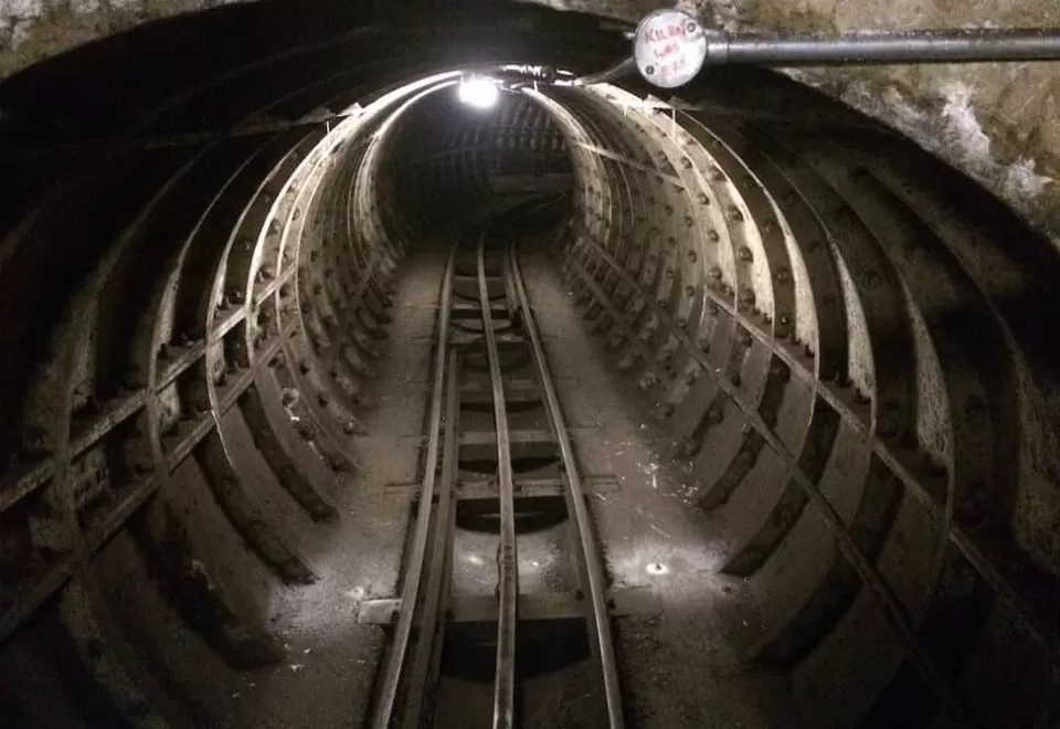 Image of the subterranean rail tunnels in central London.