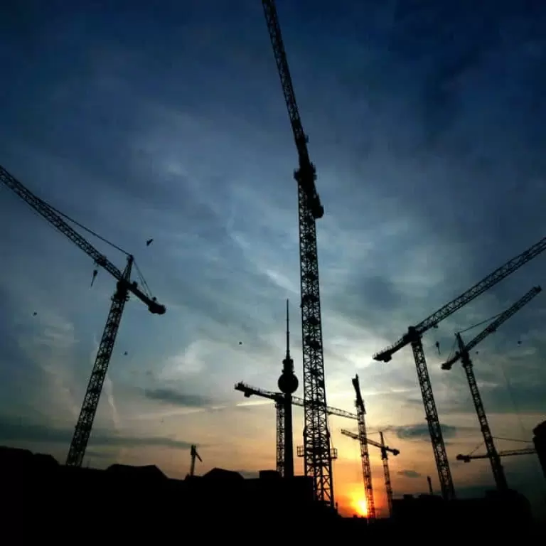 Cranes over a construction site