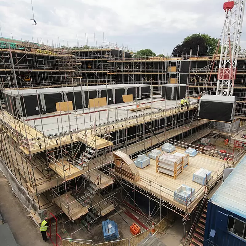 Modular student accommodation build in Bath called Green Park House
