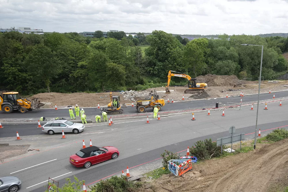 M27 Eastleigh roundabout resurfacing works