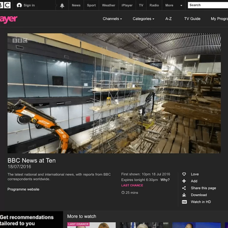 Our time-lapse footage of the Mary Rose on the BBC News at Ten