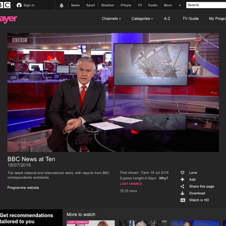 Huw Edwards introducing the Mary Rose project on the BBC News at Ten
