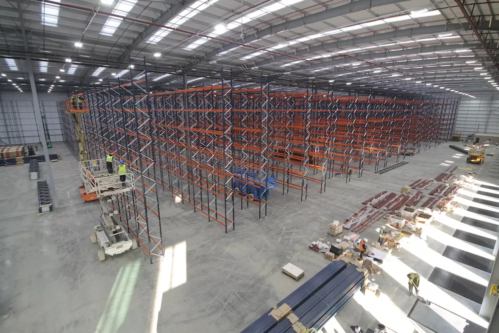Internal shot of a Milton Keynes warehouse for Mecalux.