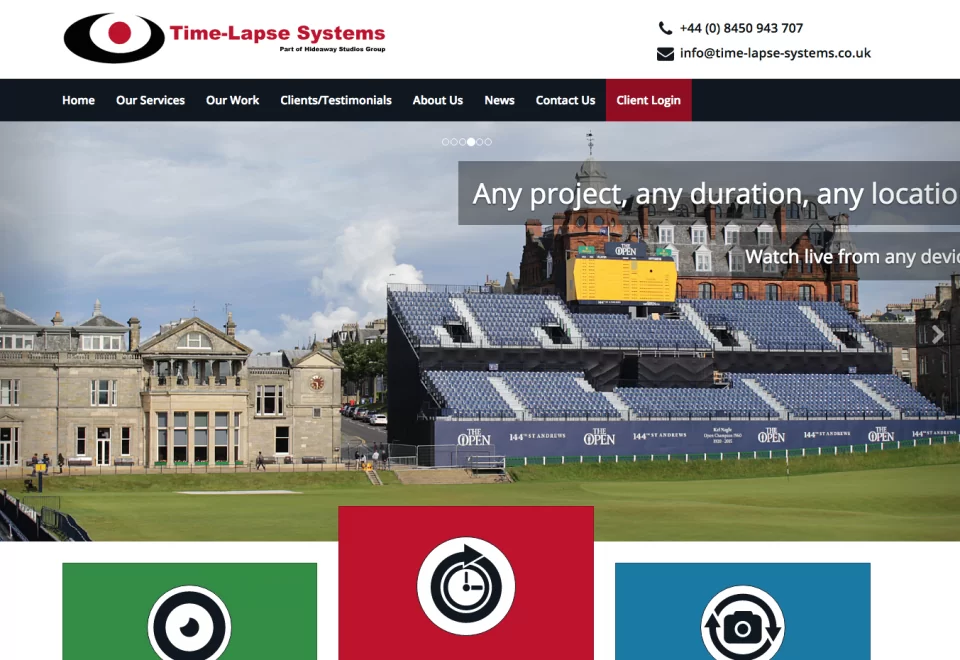 Screenshot of the new Time-Lapse Systems website
