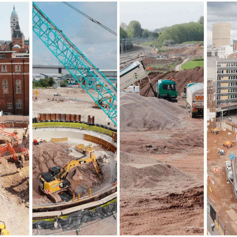 Image collage of four pre-construction projects in our time-lapse archives.