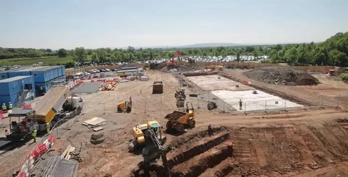 Hospital Construction time-lapse at NHS Worcestershire Oncology Centre build