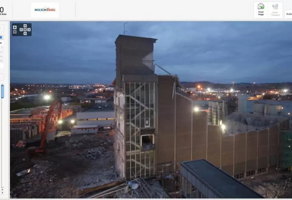 iRis 2.0 screenshot of the demolition at Molson Coors