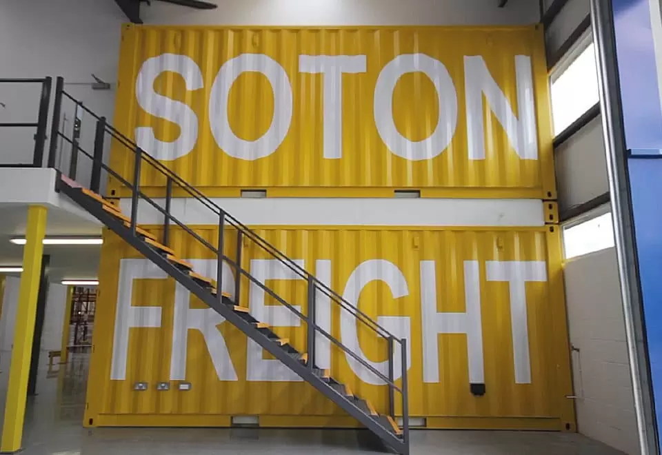 Freight containers with Southampton Freight Services livery