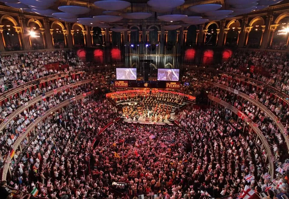 Iconic internal shot of the Royal Albert Hall from the Last Night of the Proms