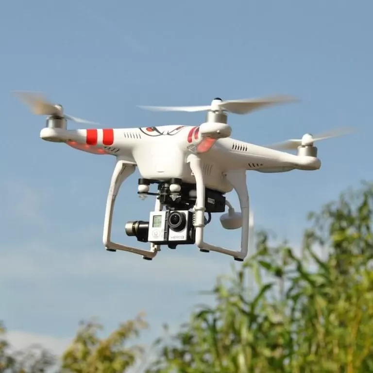 A drone in flight.