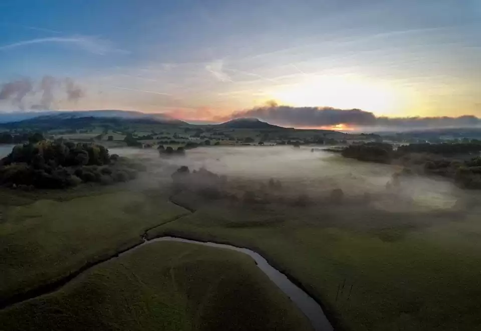 Beauty shot of the countryside from a drone