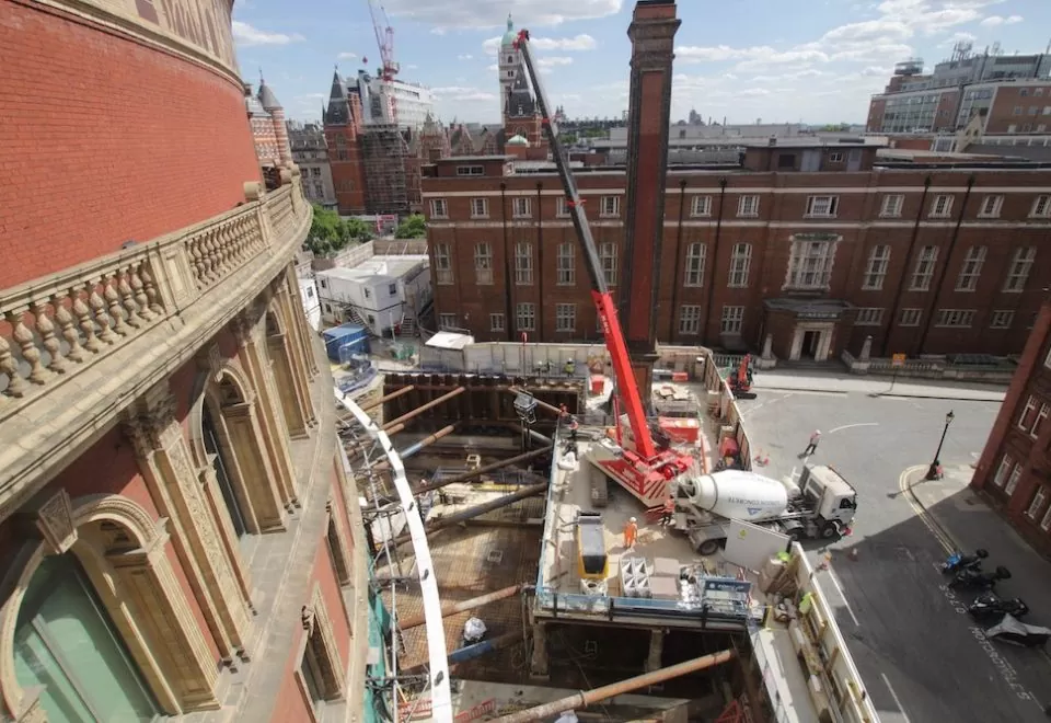 Time-lapse capture of the Royal Albert Hall's 'Great Excavation' project, major construction works in preparation for the venue's 150th anniversary celebrations in 2021.