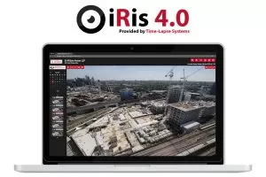 The brand new iRis 4.0 time-lapse photography and site monitoring portal, displayed on a laptop