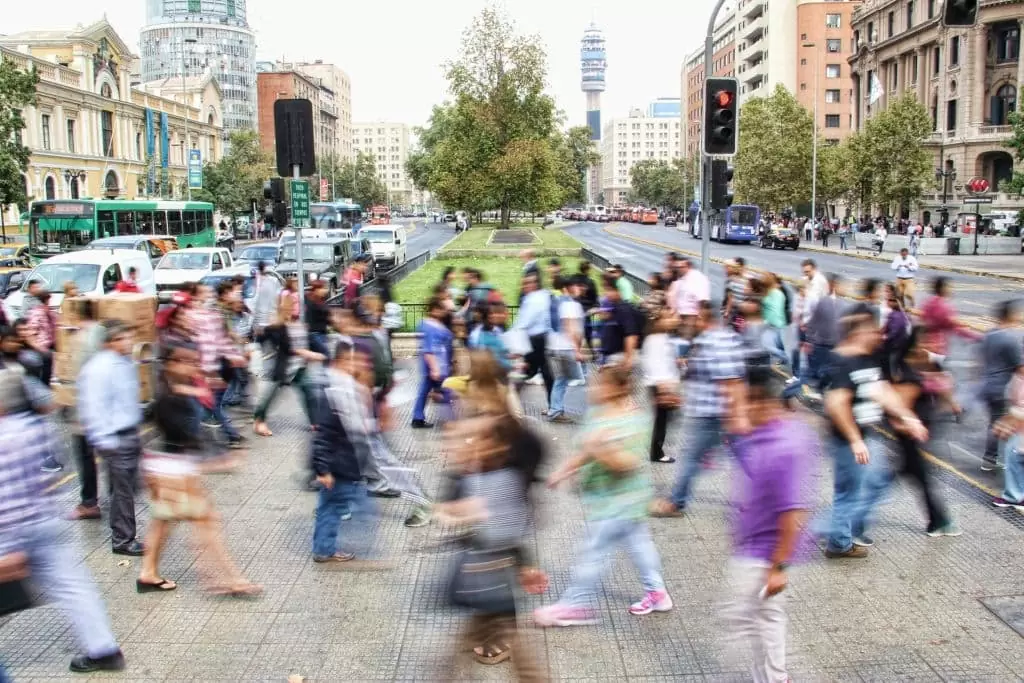 blur Time-Lapse of people crossing